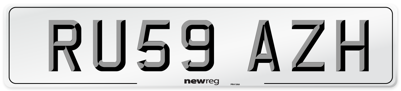 RU59 AZH Number Plate from New Reg